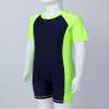 Oyolan Kids Boys Girls Swimwear One-Piece Short Sleeves Zippered Rash Guard Wetsuit Sun Protection Bathing Suit Navy Blue&Fluorescen A 10-12 Years view 4