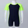 Oyolan Kids Boys Girls Swimwear One-Piece Short Sleeves Zippered Rash Guard Wetsuit Sun Protection Bathing Suit Navy Blue&Fluorescen A 7-8 Years view 3