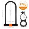 LuTuo Bike U Lock with 2 Keys Heavy Duty Anti Theft Bike Locks, 13.7mm Carbon Steel High Security U Lock for Bicycle with Mount Bracket, Extra Long Bicycle Lock for Scooter Mountain Road Bike view 4