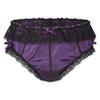 ACSUSS Men Shiny Satin Bulge Pouch Sissy Panties Lingerie Ruffle Crossdress Underwear Purple Large view 1