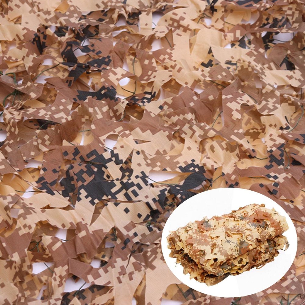 Jolan Camouflage Netting for Kids, Outdoor Garden Pergola Shade Net, Military Camo Netting, Car Cover, Hunting, Camping, Theme Party Decoration, Sunscreen Camouflage Net,Desert-2x5m(6.6 * 16.4ft)