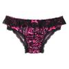 ACSUSS Men Shiny Satin Bulge Pouch Sissy Panties Lingerie Ruffle Crossdress Underwear Hot_Pink XX-Large view 3