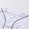 Mowbeat Boys Baseball Jersey Kids Short Sleeve Girls Hip Hop T Shirts Toddler Sport Button Down Jersey Shirt (White,12 Years) view 3