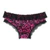 FEESHOW Men's Shiny Satin Lace Ruffle Underwear Bikini Briefs Sissy Crossdress Panties Hot_Pink X-Large view 4