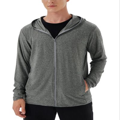 Woitury Mens UPF 50+ UV Sun Protection Clothing Jacket Hoodie With Pockets Lightweight Fishing Hiking Cooling Shirts Dark gray-M