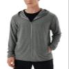 Woitury Mens UPF 50+ UV Sun Protection Clothing Jacket Hoodie With Pockets Lightweight Fishing Hiking Cooling Shirts Dark gray-M view 1