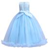 Flower Girl Tulle Dress Vintage Embroidery Beads Dress Sleeveless Applique Poofy Dresses Birthday First Communion Pageant Formal Party Wedding Prom Full Length Gown Blue-Puffy 9-10 Years view 1