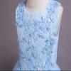 Flower Girl Tulle Dress Vintage Embroidery Beads Dress Sleeveless Applique Poofy Dresses Birthday First Communion Pageant Formal Party Wedding Prom Full Length Gown Blue-Puffy 9-10 Years view 2