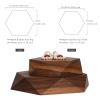 GemeShou 2pcs Wooden Jewelry display tray, Hexagon jewelry display riser, Jewelry retail shop photography propsWalnut Hexagon tray-2pcs view 4