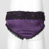 dPois Men's Silky Satin Lace Ruffled Bowknot Panties Knickers Sissy Crossdress Briefs Purple Medium view 4