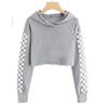 easyforever Kids Girls 2 Piece Outfits Sweatsuit Crop Tops Hoodies Sweatshirts Active Sweatpants Jogger Set Tracksuit Grey 11-12 Years view 3