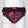 Lejafay Sissy Men's Silky Satin Ruffled Lace Trim Lingerie Underwear French Maid Crossdress Panties Hot_Pink Medium view 2