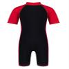 Sxiwei Kids Girls Sun Protection Rash Guard Swimsuit Short Sleeves Beachwear One Piece Wetsuit Red&Black 10-12 Years view 2
