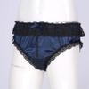 Lejafay Sissy Men's Silky Satin Ruffled Lace Trim Lingerie Underwear French Maid Crossdress Panties Dark_Blue X-Large view 3