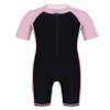 Sxiwei Kids Girls Sun Protection Rash Guard Swimsuit Short Sleeves Beachwear One Piece Wetsuit Pink&Black 3-4 Years view 1