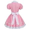 Colorful House Women's Cosplay French Apron Maid Fancy Dress Costume (3X-Large, Pink-6Pcs) view 3