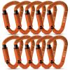 FVW 10 Pieces Heavy Duty Climbing Carabiners, 25KN UIAA Certified Auto Locking Rock Climbing Carabiners Clips for Hammocks, Swing, Locking Dog Leash and Harness, Camping, Hiking & Utility (Orange) view 1