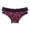 Alvivi Men's Low Waist Ruffled Lace Satin Bikini Briefs Underwear Sissy Crossdressing Pajamas Hot_Pink Medium view 4