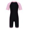 Freebily Kids Boys One Piece Rash Guard Wetsuit Short Sleeves Zippered Surfing Jumpsuit Pink&Black D 7-8 view 2