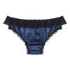 Alvivi Men's Low Waist Ruffled Lace Satin Bikini Briefs Underwear Sissy Crossdressing Pajamas Dark_Blue Medium view 4
