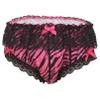 Moily Men's Satin Shiny Lace Trim Bowknot Bikini Briefs Panties Sissy Crossdressing Underwear Hot_Pink Medium view 1