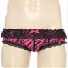 Moily Men's Satin Shiny Lace Trim Bowknot Bikini Briefs Panties Sissy Crossdressing Underwear Hot_Pink Medium view 3