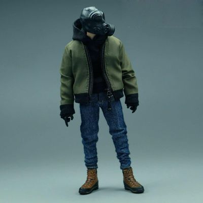 nyyuqi 1/12 Scale Trendy Jacket, Jeans, Boots & Shoes Model Clothes for 6" Action Figure (Blue, Unisex, Kid)