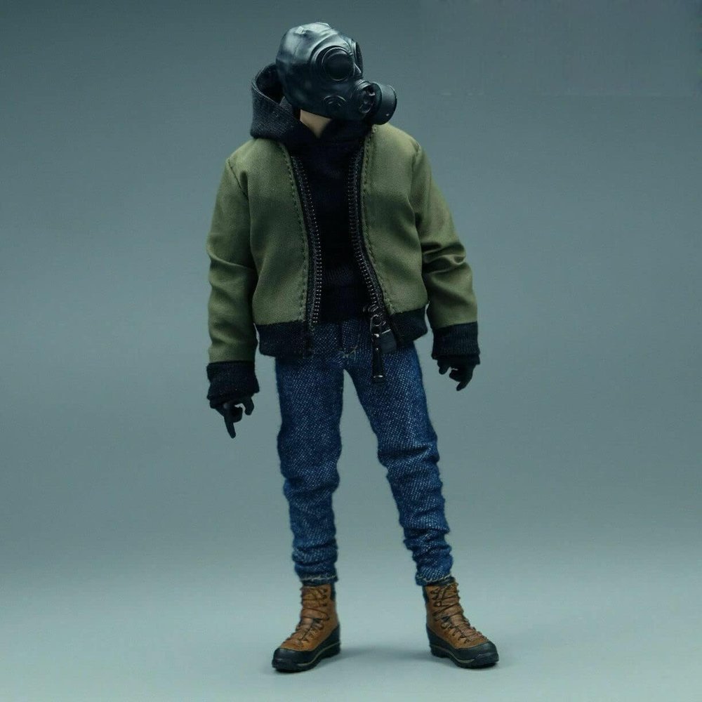 nyyuqi 1/12 Scale Trendy Jacket, Jeans, Boots & Shoes Model Clothes for 6" Action Figure (Blue, Unisex, Kid)