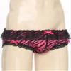 Moily Men's Satin Shiny Lace Trim Bowknot Bikini Briefs Panties Sissy Crossdressing Underwear Hot_Pink Large view 4