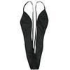 Sywiyi Women's One Piece Bathing Suit Bikini Deep V Neck Thong Bodysuit Sling Shot Monokini Swimsuits Black C One Size view 3