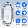 Heavy Duty Carabiner Clip Climbing Carabiner(25kn=5600lbs),Travel Essentials Hook with Screwgate Multipurpose for Climbing, Rigging, Ropes, Hammocks (O Shape, 2pack) view 2
