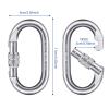 Heavy Duty Carabiner Clip Climbing Carabiner(25kn=5600lbs),Travel Essentials Hook with Screwgate Multipurpose for Climbing, Rigging, Ropes, Hammocks (O Shape, 2pack) view 3