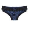 Moily Men's Satin Shiny Lace Trim Bowknot Bikini Briefs Panties Sissy Crossdressing Underwear Dark_Blue X-Large view 3