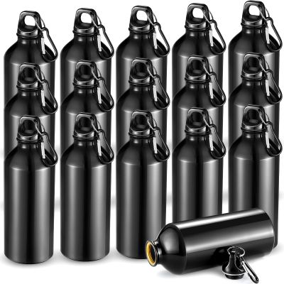 CHENGU 16 Pack Aluminum Water Bottles 20 Oz Blank Reusable Water Bottles Lightweight Aluminum Gym Travel Bottle Leak Proof Team Customized Bottles for Bike Bicycle Camping