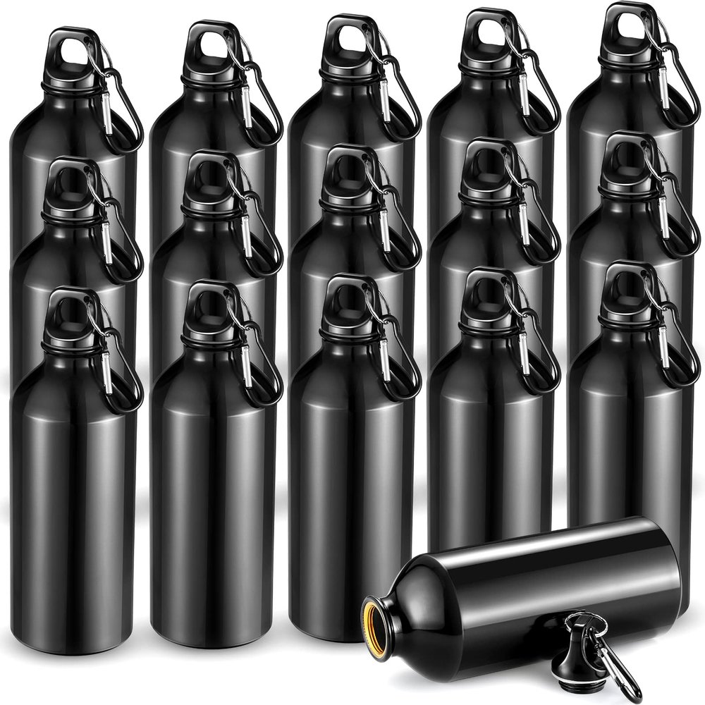 CHENGU 16 Pack Aluminum Water Bottles 20 Oz Blank Reusable Water Bottles Lightweight Aluminum Gym Travel Bottle Leak Proof Team Customized Bottles for Bike Bicycle Camping