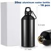 CHENGU 16 Pack Aluminum Water Bottles 20 Oz Blank Reusable Water Bottles Lightweight Aluminum Gym Travel Bottle Leak Proof Team Customized Bottles for Bike Bicycle Camping view 3