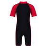 Freebily Kids Boys One Piece Rash Guard Wetsuit Short Sleeves Zippered Surfing Jumpsuit Red&Black D 10-12 view 2