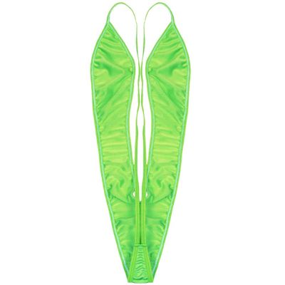 Sywiyi Women's One Piece Bathing Suit Bikini Deep V Neck Thong Bodysuit Sling Shot Monokini Swimsuits Green C One Size