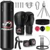 Prorobust Punching Bag for Adults, 4ft PU Heavy Boxing Bag Set with 12OZ Gloves for MMA Kickboxing Boxing Karate Home Gym Training (Unfilled) view 1
