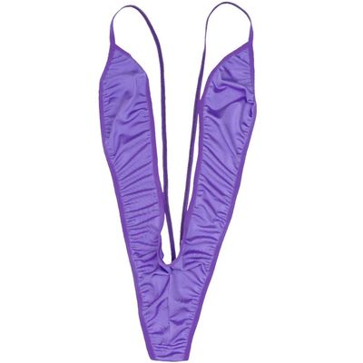 Sywiyi Women's One Piece Bathing Suit Bikini Deep V Neck Thong Bodysuit Sling Shot Monokini Swimsuits Purple C One Size