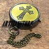 Brass Compass Cross and May Your Faith Always Guide You Engraved. Keepsake Confirmation Gift Ideas, Heavenly Gift of Faith. The Perfect Baptism, Birthday view 2