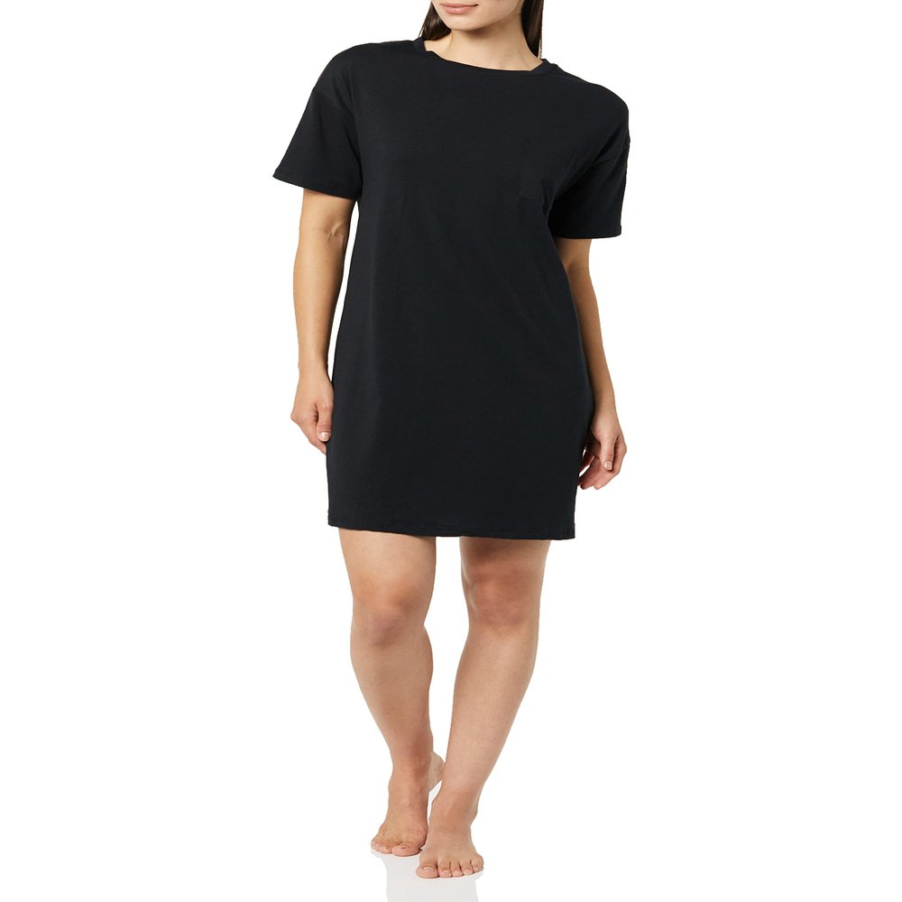 Amazon Essentials Women's Knit Jersey Sleep Tee Nightdress, Black, XS