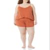 Amazon Essentials Women's Knit Jersey Cami Short Pajama Set, Terracotta, Small view 4