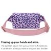 HotStyle 521s Fashion Fanny Pack, Small Waist Bag for Hiking, Cross Body Style Cute for Women, Kids & Girls, Cheetah, Pink/Purple view 3