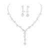Fdesigner Wedding Rhinestone Necklace Earrings Set Silver Pearl Bride Jewelry Set Bridal Choker Necklace Drop Sparkly Earrings Dangle Women Collection for Party Evening Club Festival (Queen) view 1