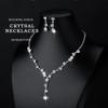 Fdesigner Wedding Rhinestone Necklace Earrings Set Silver Pearl Bride Jewelry Set Bridal Choker Necklace Drop Sparkly Earrings Dangle Women Collection for Party Evening Club Festival (Queen) view 3
