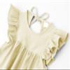 JNKLWPJS Toddler Linen Dress Baby Girls Ruffle Halter Sleeveless Casual Party Dresses Beige 120CM view 4