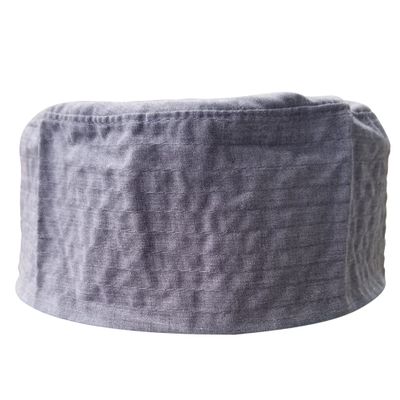 Flat-top Muslim Prayer Cap - Plain Faded Gray Fabric Double-Layered 3-inch Tall Kufi Topi Tupi Head Cover Islamic Namaz Salah Hat (XS- 21" (53.3cm))