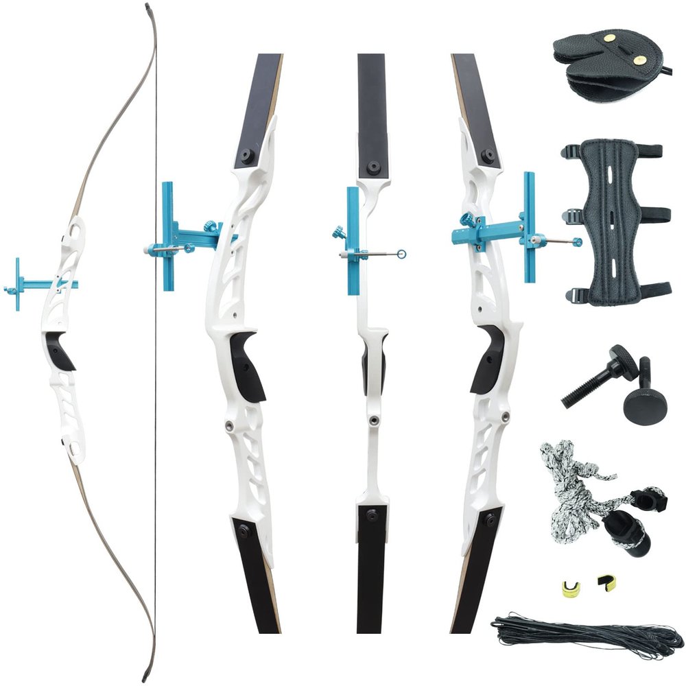 68" Black Hunter Recurve Bow for Adult Takedown Competition Athletic Bow Riser Aluminum Alloy 26lbs-40lbs Suitable for Beginner Archery Practice Competition Outdoor Target Right Hand (38 lbs)