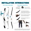 68" Black Hunter Recurve Bow for Adult Takedown Competition Athletic Bow Riser Aluminum Alloy 26lbs-40lbs Suitable for Beginner Archery Practice Competition Outdoor Target Right Hand (32 lbs) view 3